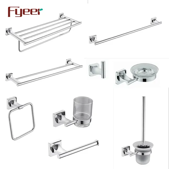 Ensemble d'accessoires de salle de bain Fyeer en alliage de zinc chromé