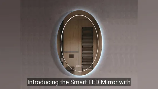 Miroir de maquillage de salle de bain rond à LED à intensité variable, avec interrupteur tactile, étanche et antibuée, offrant plusieurs options de taille.