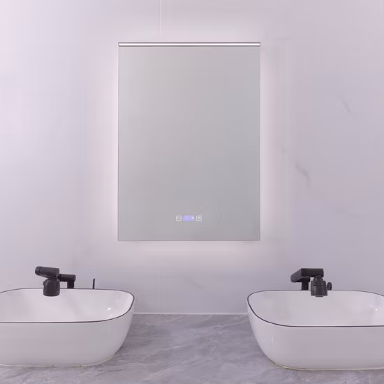 Fabricant de meubles de décoration pour la maison intelligente, miroir de salle de bain rectangulaire mural avec éclairage LED