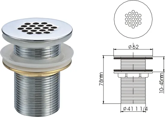 Nouveau design de bonde de lavabo escamotable pour débordement de salle de bain