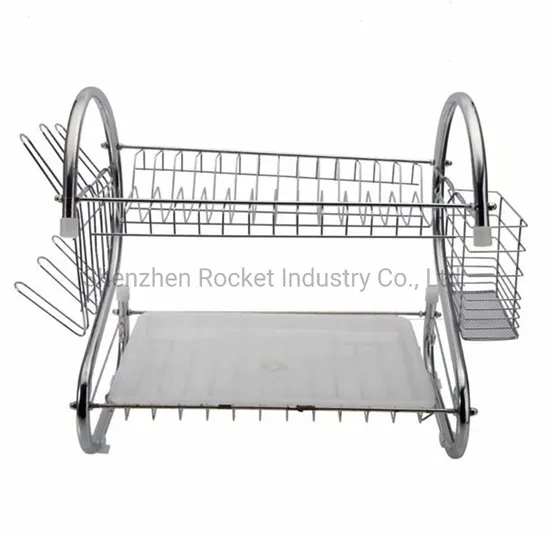 Égouttoir à vaisselle en acier inoxydable à 2 niveaux