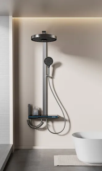 Système de douche numérique moderne avec un design élégant en touches de piano