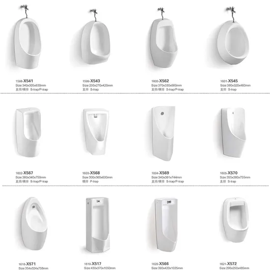 Urinoir monobloc blanc en céramique avec capteur de chasse d'eau automatique pour salle de bain